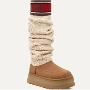 UGG Tan and Cream Knit Women's Boots